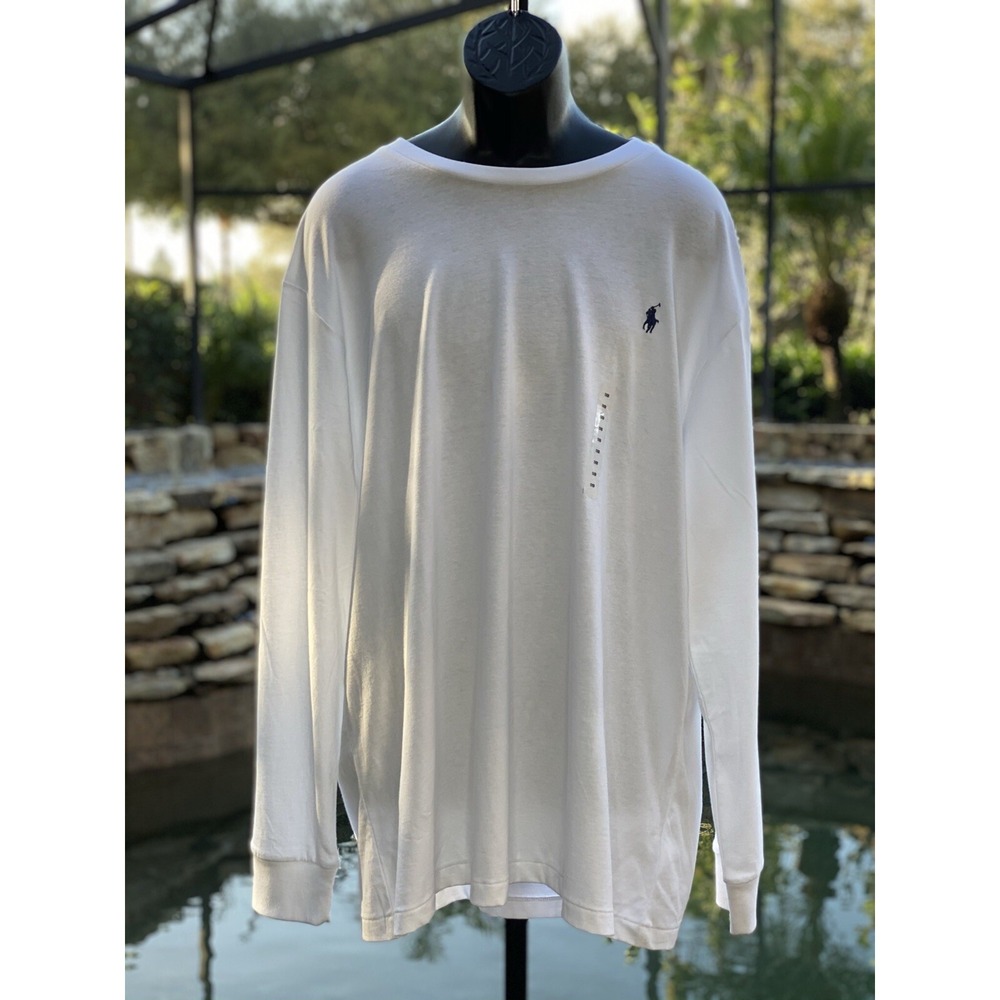 Polo Ralph Lauren Long Sleeve T-Shirt Big 1X White New Men's Apparel